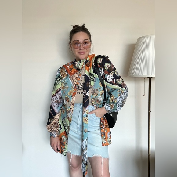 Floral print blouse size M/L / women's shirt - Picture 5 of 16